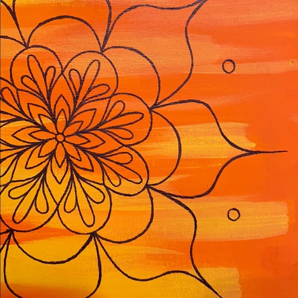 SMALL sunrise mandala orange yellow - Picture 2 of 6